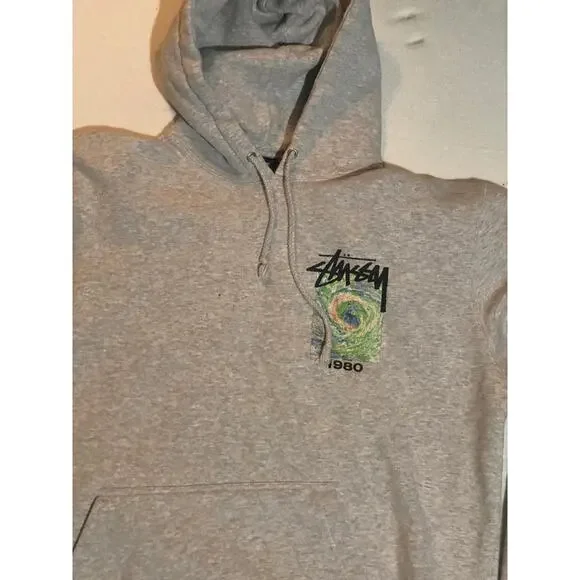 Stussy Gray 1980 Hurricane Hoodie - Picture 3 of 6